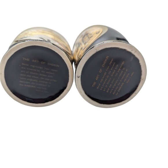 Vintage Japanese Chokin Gilded Pair of vases birds floral Geisha motif circa mid - Picture 12 of 12